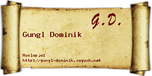 Gungl Dominik névjegykártya